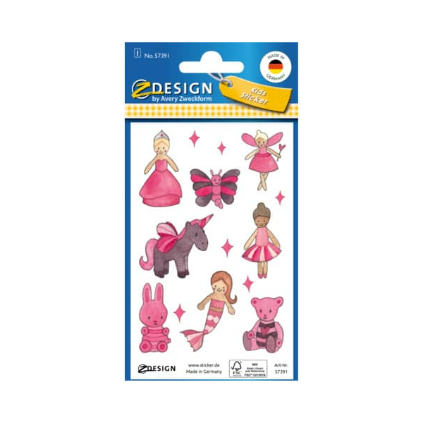 10 Stück AVERY Zweckform Sticker Mädchentraum rosalila 4004182573914 AVERY Zweckform 8 Stück
