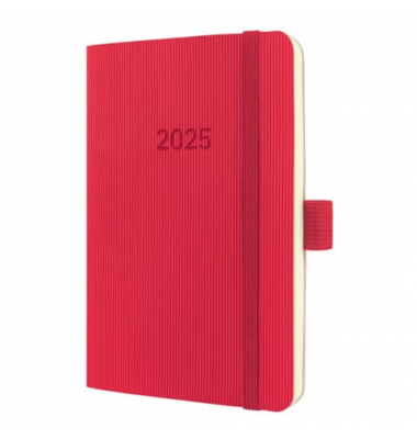 Buchkalender C2535, rot, 2 Seiten / 1 Woche, , 2025
