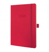 Buchkalender C2534, rot, 2 Seiten / 1 Woche, , 2025