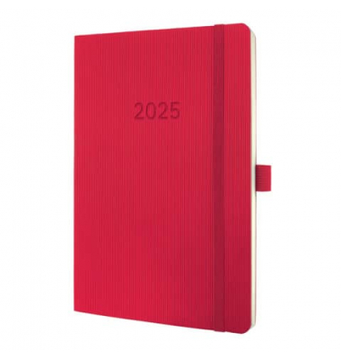 Buchkalender C2534, rot, 2 Seiten / 1 Woche, , 2025