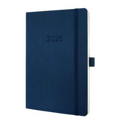 Buchkalender C2532, dunkelblau, 2 Seiten / 1 Woche, , 2025