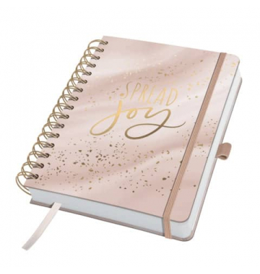 Buchkalender JP205, Jolie, grau, gold, 1 Tag / 2 Seiten, 16,8x21,5cm (A5), Jahresunabh&auml;ngig