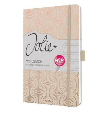 Notizbuch JN357, beige, A5, liniert, 80g, 87 Blatt / 174 Seiten