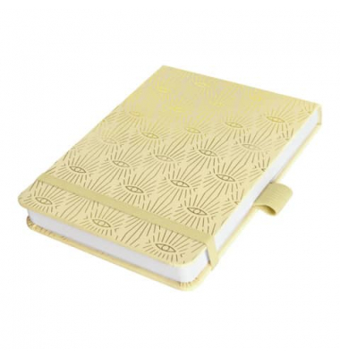 Notizblock JN356, punktiert, 11x15,8cm, 100g, gelb, gold, 79 Blatt