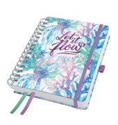 Buchkalender J5604, rosa, flieder, gr&uuml;n, blau, 1 Woche / 2 Seiten, 16,8x21,5cm (A5), 2026