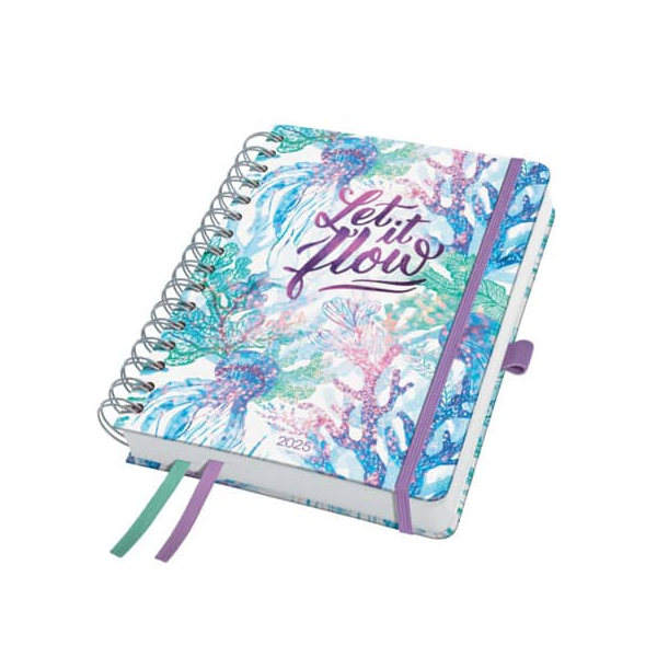 10 Stück Sigel Buchkalender J5604, rosa, flieder, grün, blau, 1 Woche / 2 Seiten (A5), 2026 4004360782268 Sigel