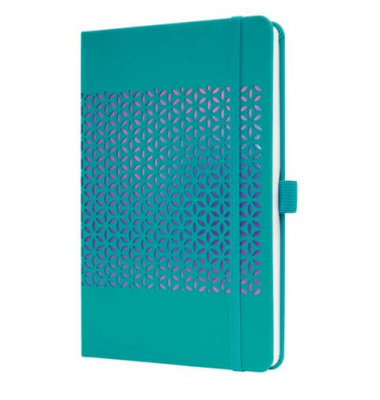 Buchkalender J5215, türkis, lila, rosa, 2 Seiten / 1 Woche, , 2025