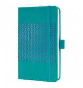 Buchkalender J5214, t&uuml;rkis, lila, rosa, 1 Woche / 2 Seiten, 9,5x15cm (A6), 2026