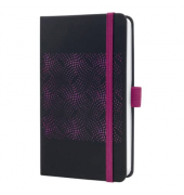 Buchkalender J5212, schwarz, pink, 1 Woche / 2 Seiten (A6), 2026