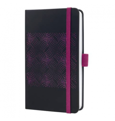 Buchkalender J5212, schwarz, pink, 2 Seiten / 1 Woche, , 2025