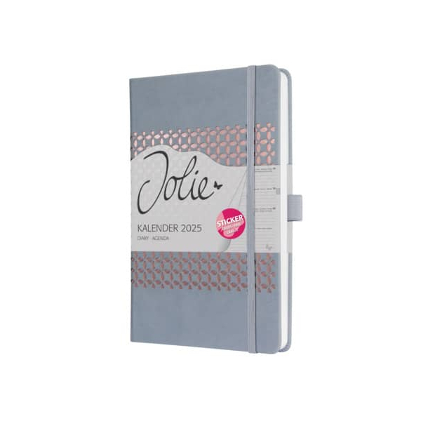 12 Stück Sigel Buchkalender J5209, grau, 1 Woche / 2 Seiten (A5), 2026 4004360782503 Sigel