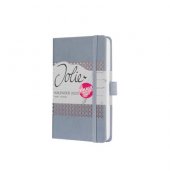 Buchkalender J5208, grau, 1 Woche / 2 Seiten, 9,5x15cm (A6), 2026