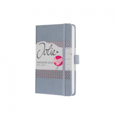 Buchkalender J5208, grau, 1 Woche / 2 Seiten, 9,5x15cm (A6), 2026
