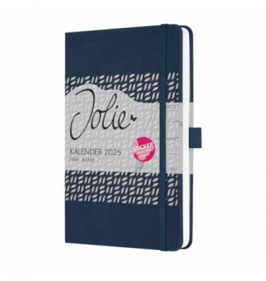 Buchkalender J5205, dunkelblau, 1 Woche / 2 Seiten, 13,5x20,3cm (A5), 2026