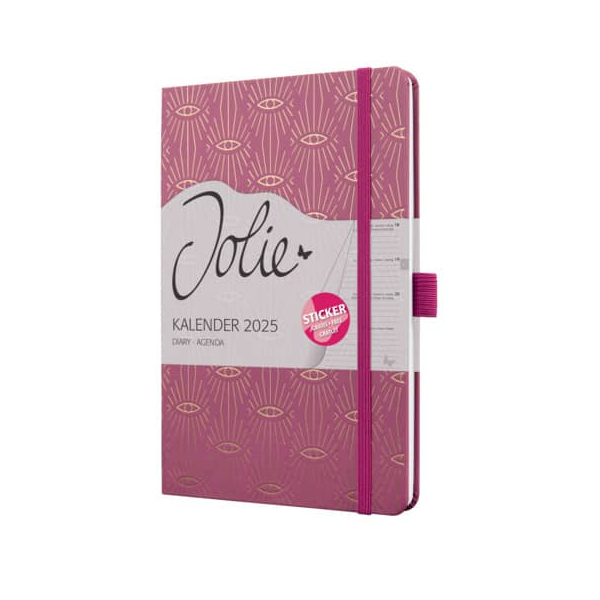 12 Stück Sigel Buchkalender J5357, pink, gold, 1 Woche / 2 Seiten (A5), 2026 4004360782688 Sigel