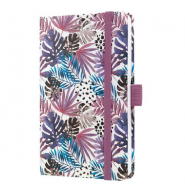Buchkalender J5354, lila, beere, blau, schwarz, 1 Woche / 2 Seiten, 9,5x15cm (A6), 2026