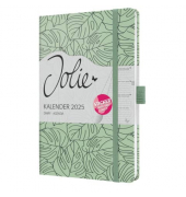 Buchkalender J5353, Jolie, hellgr&uuml;n, 1 Woche / 2 Seiten, 13,5x20,3cm (A5), 2026