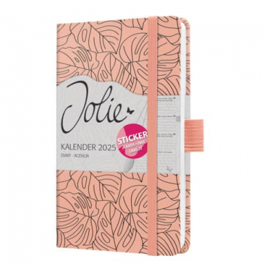 Buchkalender J5352, rosa, 1 Woche / 2 Seiten, 9,5x15cm (A6), 2026