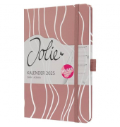 Buchkalender J5351, ros&eacute;, 1 Woche / 2 Seiten, 13,5x20,3cm (A5), 2026