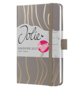 Buchkalender J5350, Jolie, hellbraun, 1 Woche / 2 Seiten, 9,5x15cm (A6), 2025