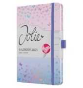 Buchkalender J5347, Jolie, rosa, lila, 1 Woche / 2 Seiten, 13,5x20,3cm (A5), 2025