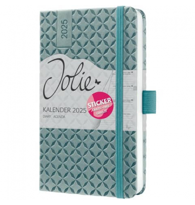 Buchkalender J5132, mittelblau, 1 Woche / 2 Seiten, 9,5x15cm (A6), 2026