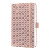 Buchkalender J5130, rosé, 1 Woche / 2 Seiten, 9,5x15cm (A6), 2026