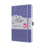 Buchkalender J5125, Jolie, lila, 1 Woche / 2 Seiten, 13,5x20,3cm (A5), 2025
