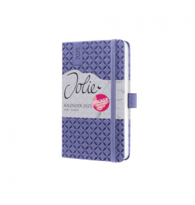Buchkalender J5124, lila, 1 Woche / 2 Seiten, 9,5x15cm (A6), 2026
