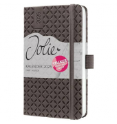 Buchkalender J5122, Jolie, braun, 1 Woche / 2 Seiten, 9,5x15cm (A6), 2025