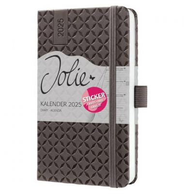 Buchkalender J5122, Jolie, braun, 1 Woche / 2 Seiten, 9,5x15cm (A6), 2026