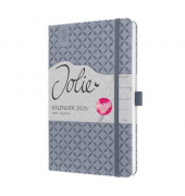 Buchkalender J5121, Jolie, grau, 1 Woche / 2 Seiten, 13,5x20,3cm (A5), 2025