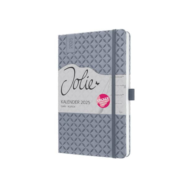 12 Stück Sigel Buchkalender J5121, grau, 1 Woche / 2 Seiten (A5), 2026 4004360783869 Sigel
