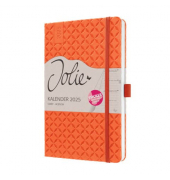 Buchkalender J5119, orange, 2 Seiten / 1 Woche, , 2025