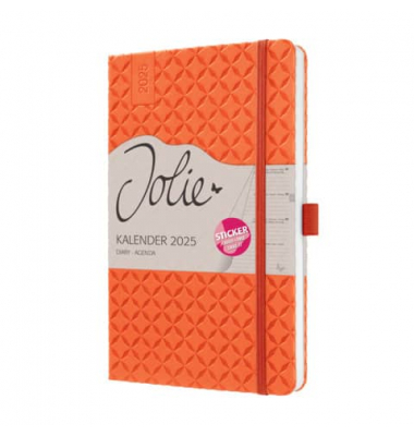 Buchkalender J5119, orange, 2 Seiten / 1 Woche, , 2025