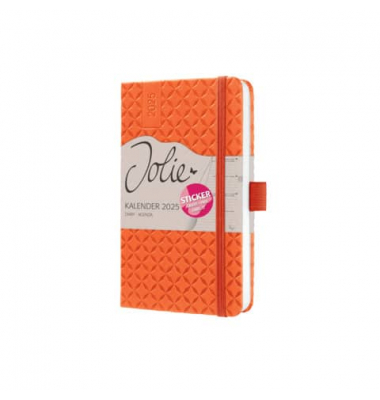 Buchkalender J5118, orange, 2 Seiten / 1 Woche, , 2025