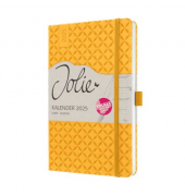 Buchkalender J5117, Jolie, gelb, 1 Woche / 2 Seiten, 13,5x20,3cm (A5), 2025