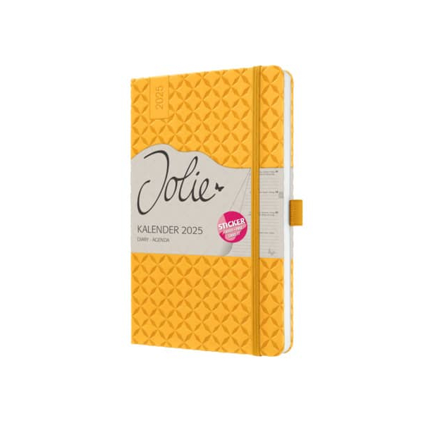12 Stück Sigel Buchkalender J5117, gelb, 1 Woche / 2 Seiten (A5), 2026 4004360783982 Sigel