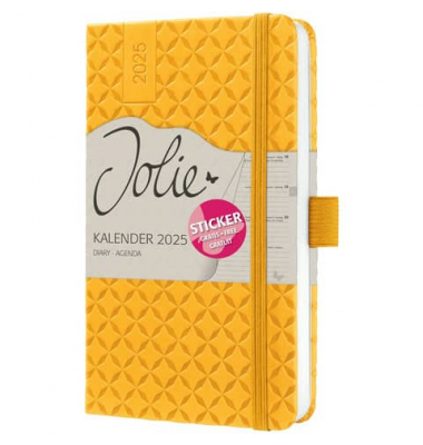 Buchkalender J5116, Jolie, gelb, 1 Woche / 2 Seiten, 9,5x15cm (A6), 2026