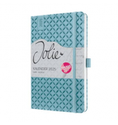 Buchkalender J5113, Jolie, hellblau, 1 Woche / 2 Seiten, 13,5x20,3cm (A5), 2025