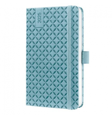 Buchkalender J5112, hellblau, 1 Woche / 2 Seiten (A6), 2026