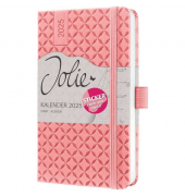 Buchkalender J5110, Jolie, rosa, 1 Woche / 2 Seiten, 9,5x15cm (A6), 2025