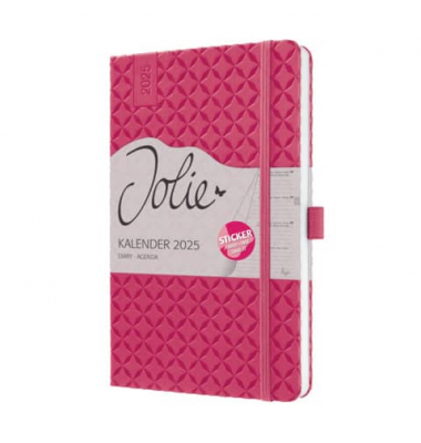 Buchkalender J5105, Jolie, pink, 1 Woche / 2 Seiten, 13,5x20,3cm (A5), 2025