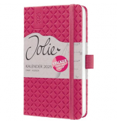 Buchkalender J5104, pink, 2 Seiten / 1 Woche, , 2025