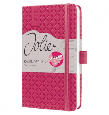 Buchkalender J5104, Jolie, pink, 1 Woche / 2 Seiten, 9,5x15cm (A6), 2025