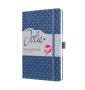 Buchkalender J5101, Jolie, dunkelblau, 1 Woche / 2 Seiten, 13,5x20,3cm (ca. A5), 2025