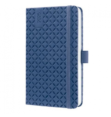 Buchkalender J5100, dunkelblau, 1 Woche / 2 Seiten, 9,5x15cm (A6), 2026