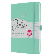 Buchkalender J5409, Jolie, mintgr&uuml;n, 1 Woche / 2 Seiten, 13,5x20,3cm (A5), 2025