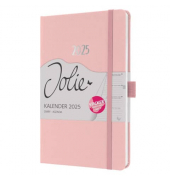Buchkalender J5405, Jolie, rosa, 1 Woche / 2 Seiten, 13,5x20,3cm (A5), 2025