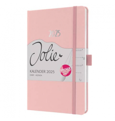 Buchkalender J5405, rosa, 1 Woche / 2 Seiten, 13,5x20,3cm (A5), 2026